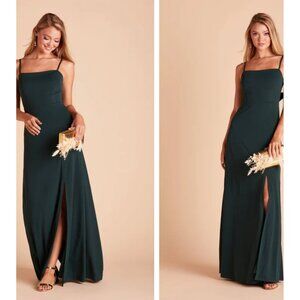 Birdy Grey Benny Dress Sz Small Emerald Green Bridesmaid Prom Formal Tie Back